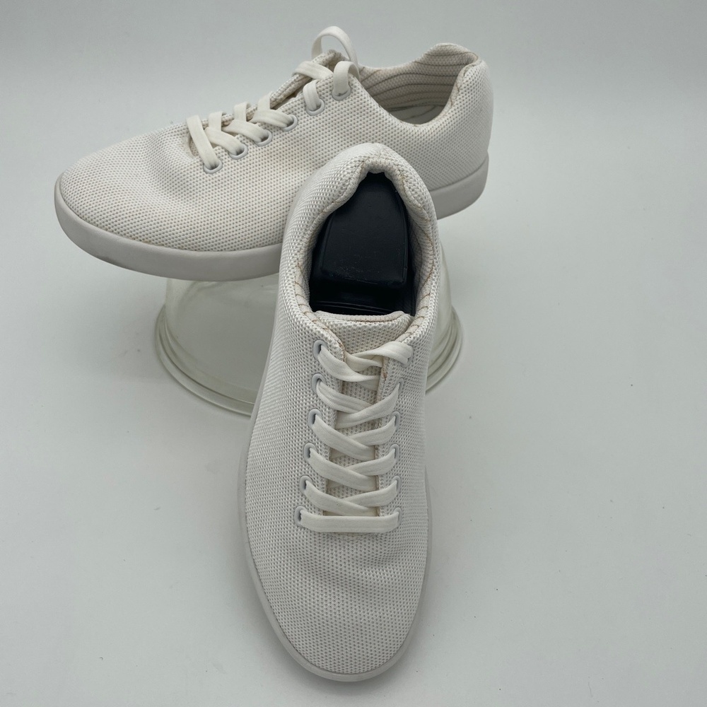 Atoms 000 White Mesh LaceUp Comfort Recycle Merino Wool Sneaker Womens‎ Size 6.5